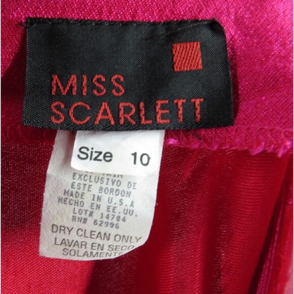 Vintage Miss Scarlett Fuchsia Floral Embroidered Cut Out Scalloped Dress Size 10 - Picture 2 of 13